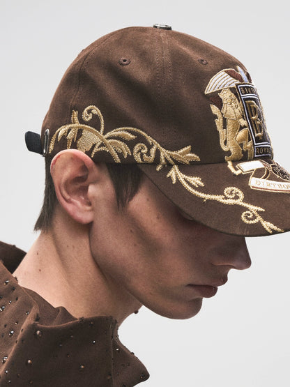 Double Lion Vine Embroidered Cap