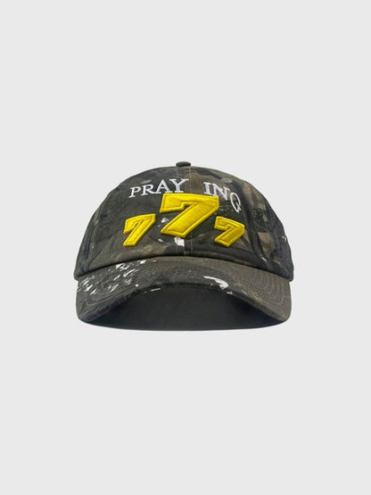 Korea ins same three-dimensional embroidery 777 camouflage splash soft top baseball cap street fashion outdoor cap tide