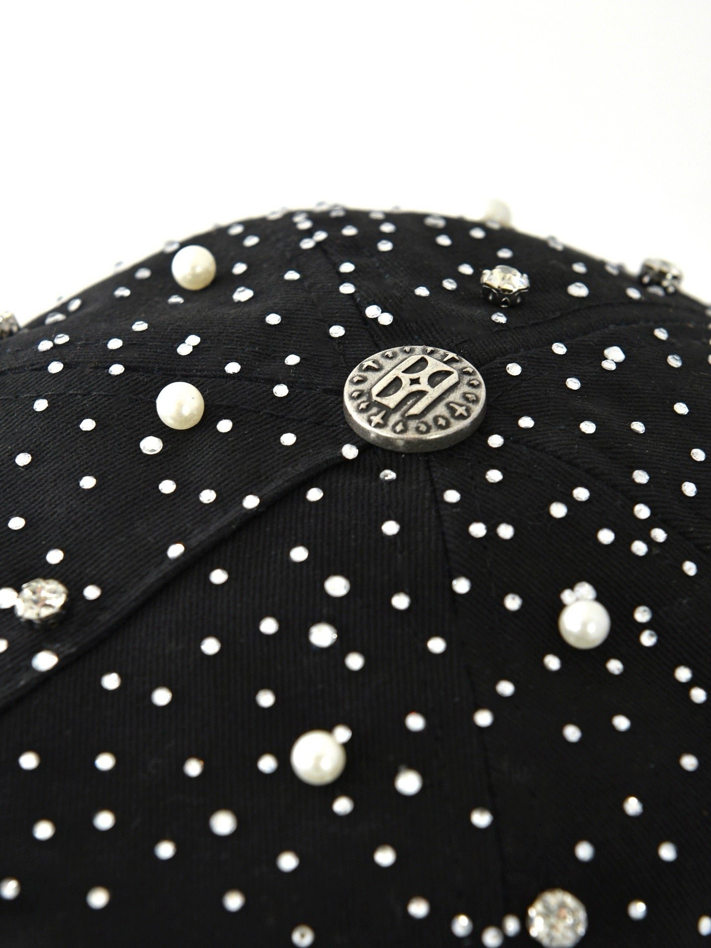 PREMIUM PEARL AND RHINESTONES BASEBALL CAP