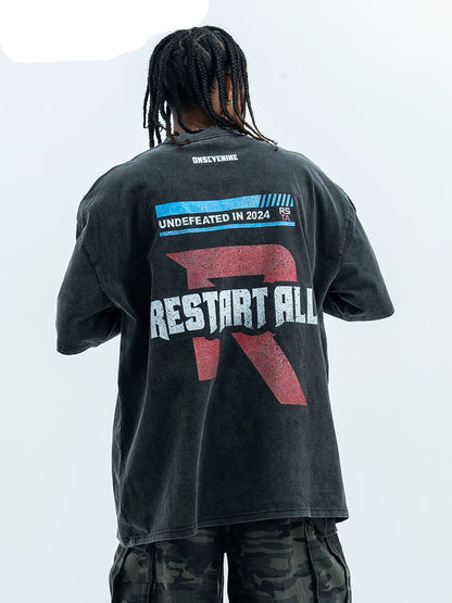 Restart All Printed Oversize T-Shirt