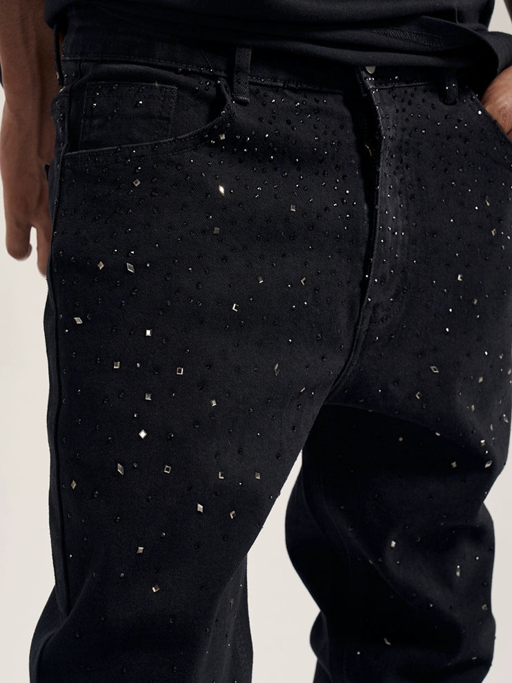 Untold Black Rhinestone Slimfit Jeans