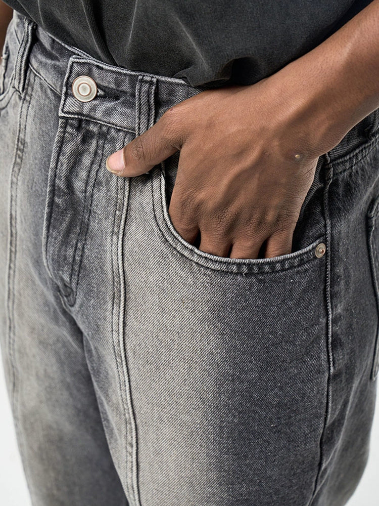 Untold Washed Distressed Flared Jeans