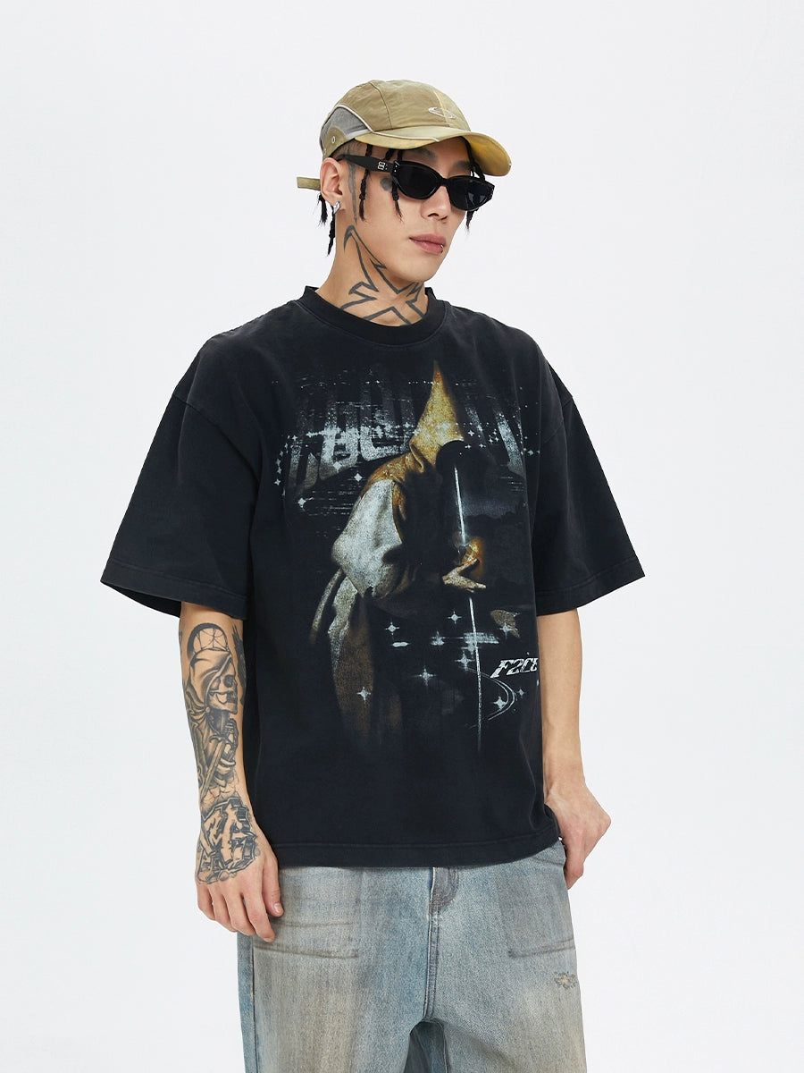 Heavy Washed Vintage Black T-Shirt