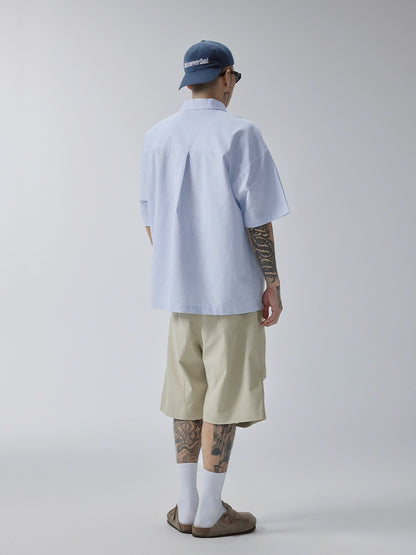 Summer Vertical Striped Short Sleeve Shirt