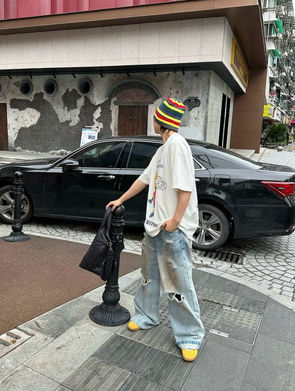 Distressed Ripped Baggy Denim Jeans