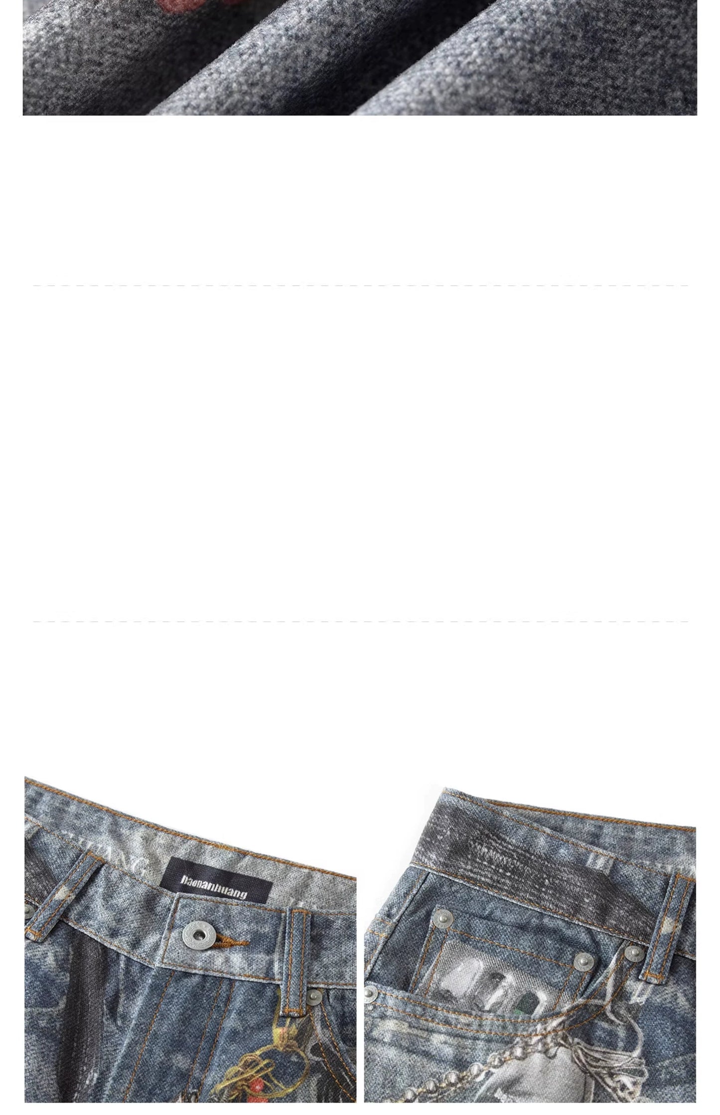 Untold Graffiti Design Denim Shorts
