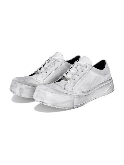 Arc Moon Cowhide Dirty White Board Shoes