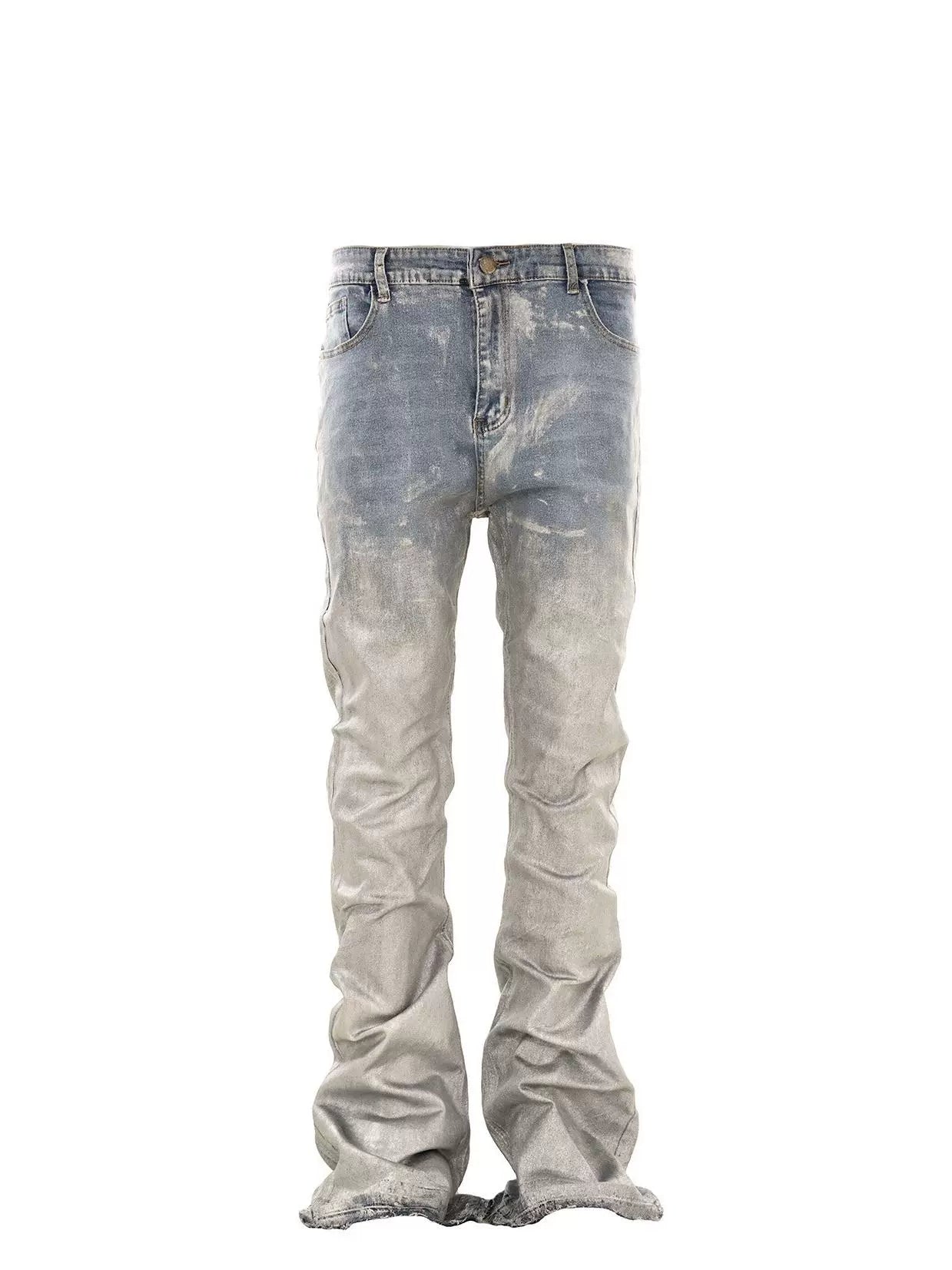 Untold Silver Brush Painted Bootcut Jeans