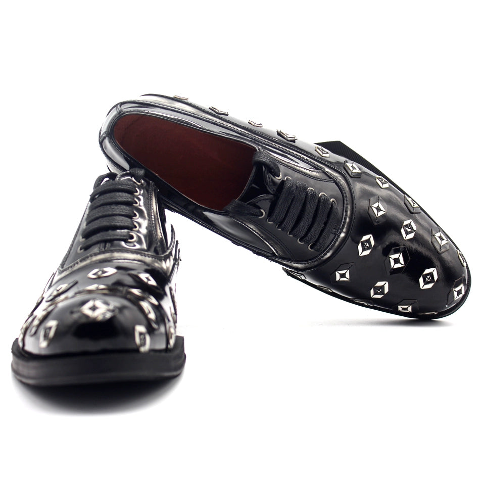 Hand-Embroidered Oxford Leather Shoes