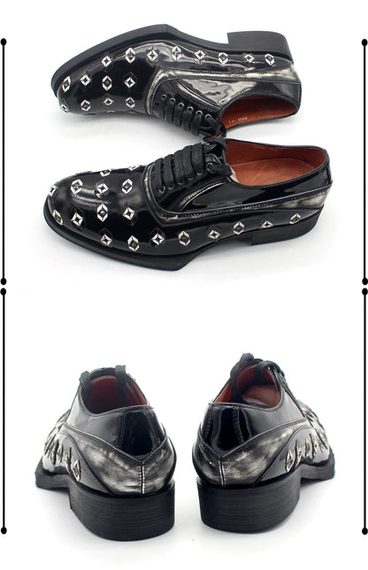 Hand-Embroidered Oxford Leather Shoes