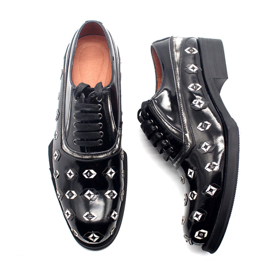 Hand-Embroidered Oxford Leather Shoes