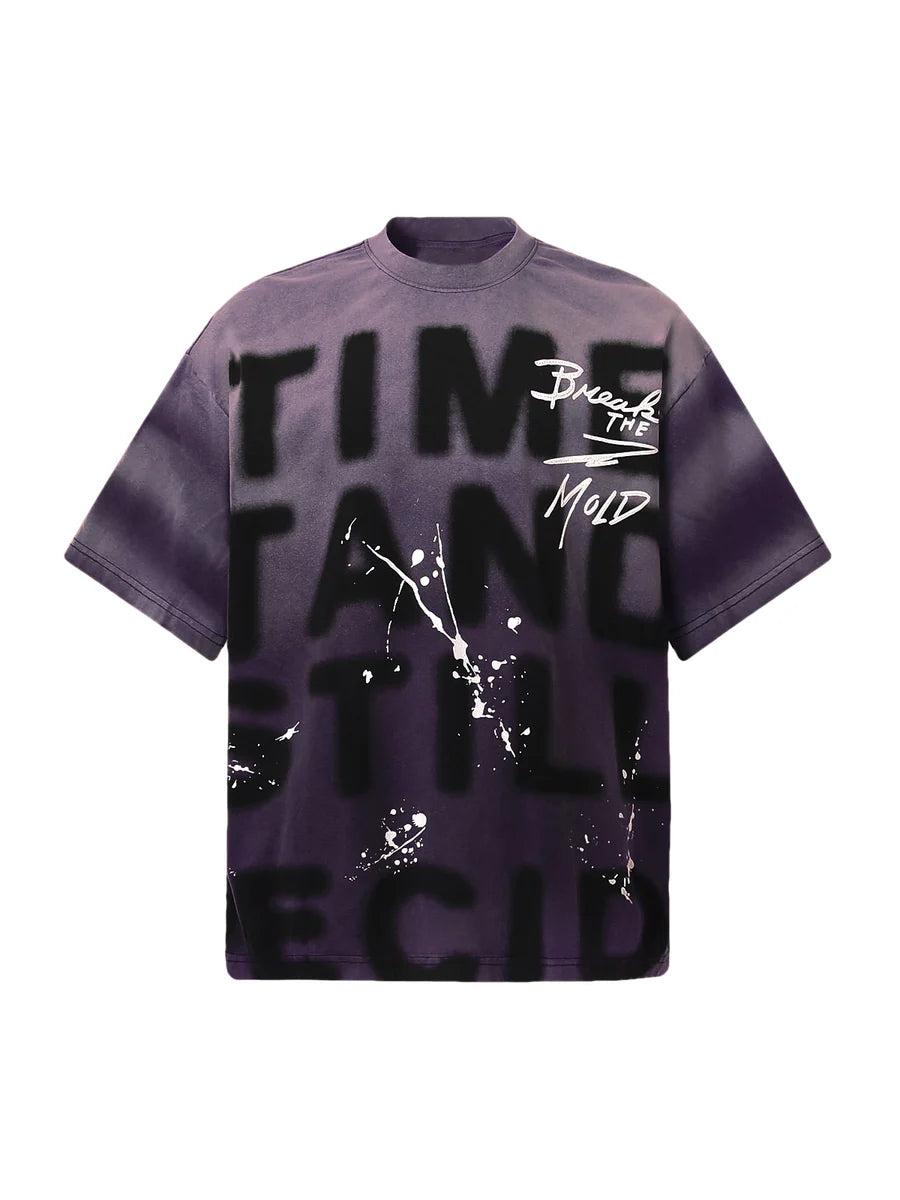 Ink Splash Letter Print T-Shirt