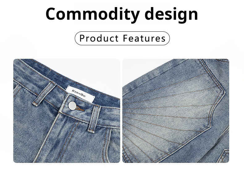 Western Distressed Denim Shorts