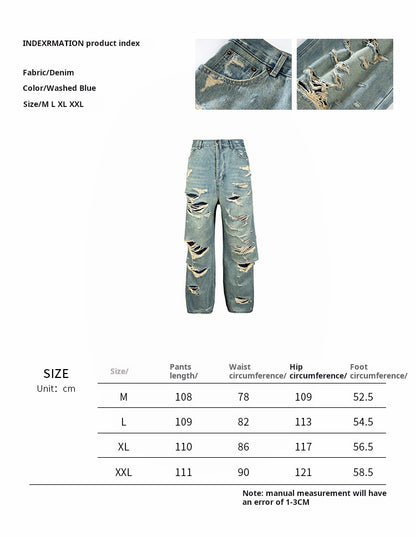 UNTLD Destroyed Double-Layer Dad Jeans