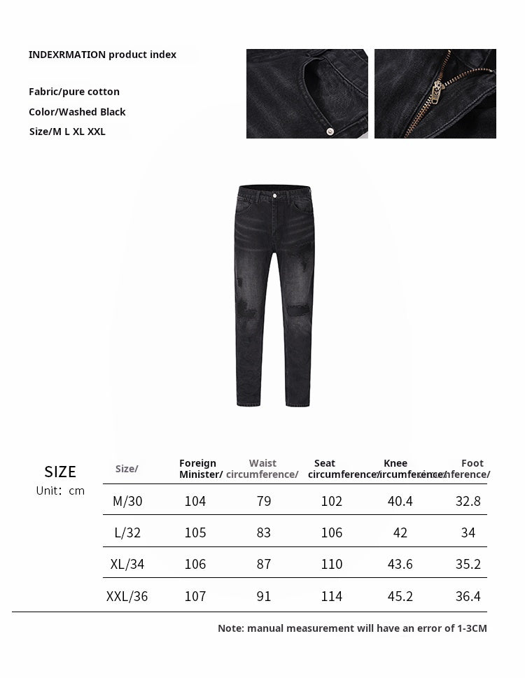 Untold Retro Grind-Washed Slim Ripped Jeans