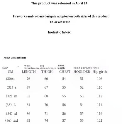 Untold Fireworks Embroidered Denim Shorts